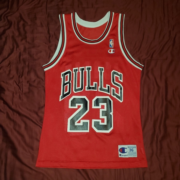 Champion Other - Vintage Michael Jordan Chicago Bulls Road Red Champion Jersey Size 36
